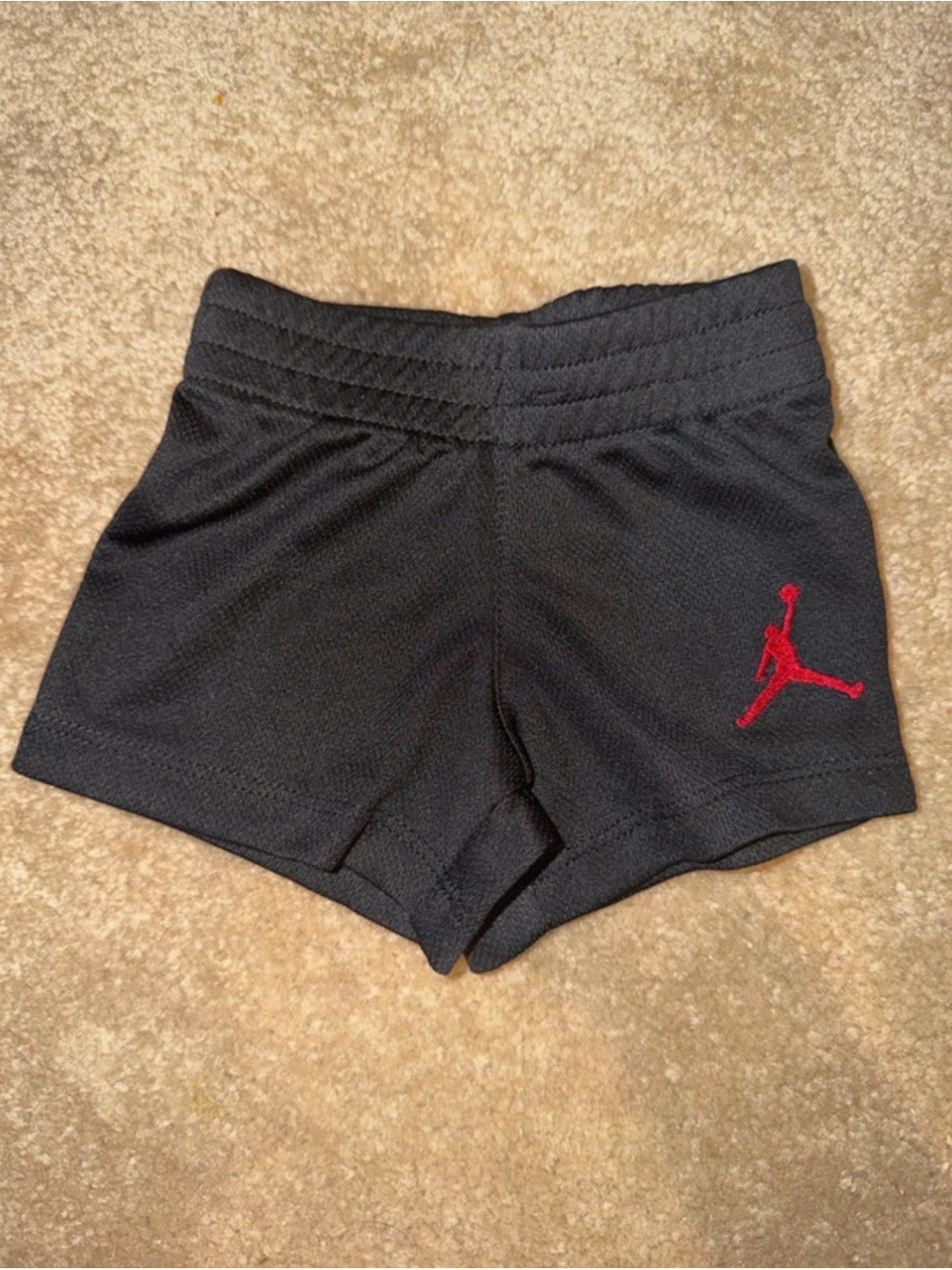 Jordan Black Athletic Shorts with Red Jumpman Accent